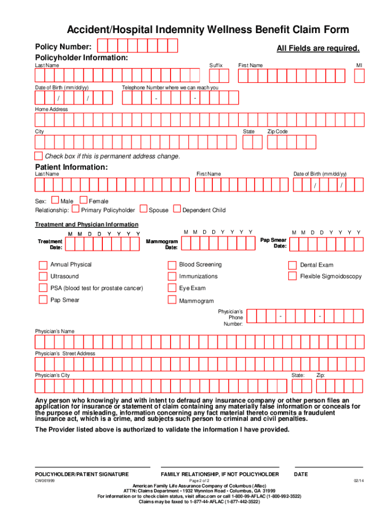 Aflac Printable Claim Forms Customize And Print