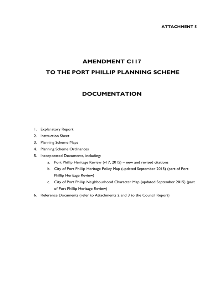 Amendment C117 To The Port Phillip Planning