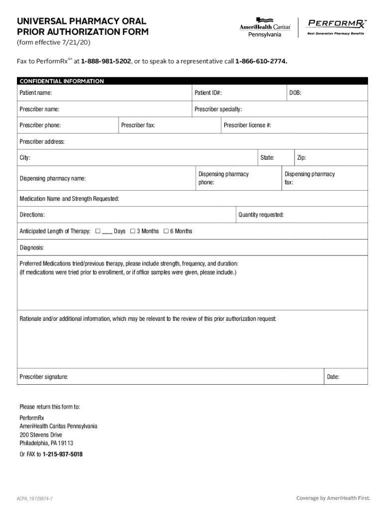 Amerihealth Prior Form Fill Out Sign Online DocHub