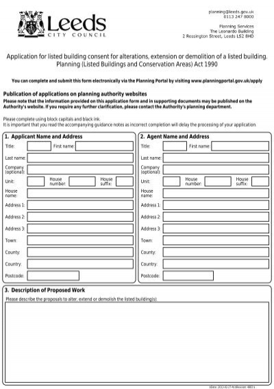 Application For Listed Building Consent For Planning Portal