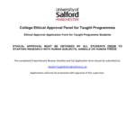 Application Form The University Of Salford