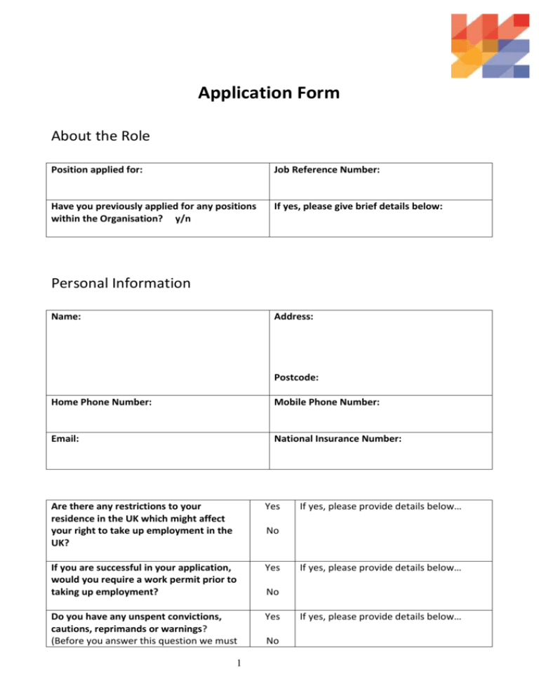 Application Form Wigan Youth Zone