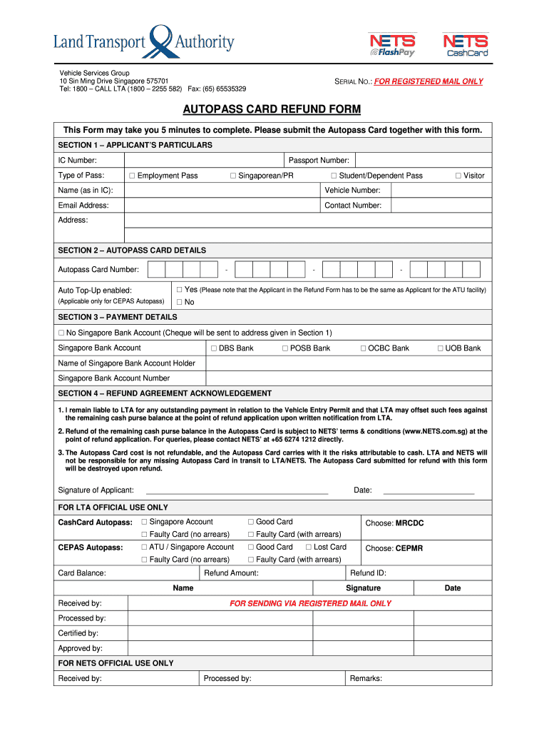 Autopass Refund Fill Online Printable Fillable Blank PdfFiller