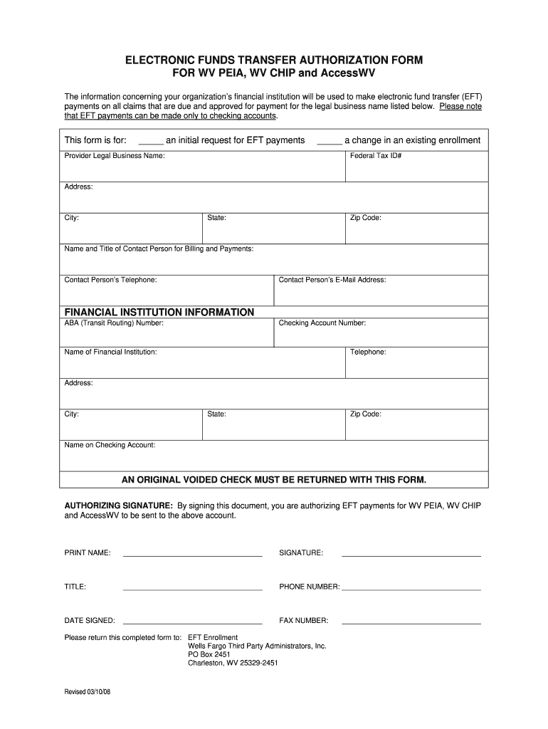 Blank Eft Authorization Form Fill Out Sign Online DocHub