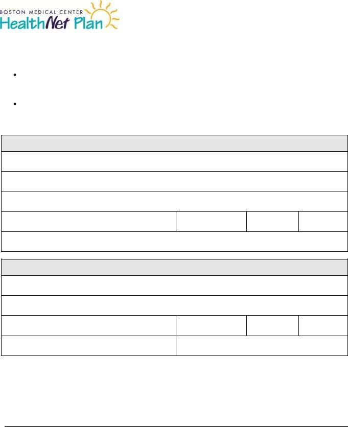 Bmc Healthnet Plan Form Fill Out Printable PDF Forms Online