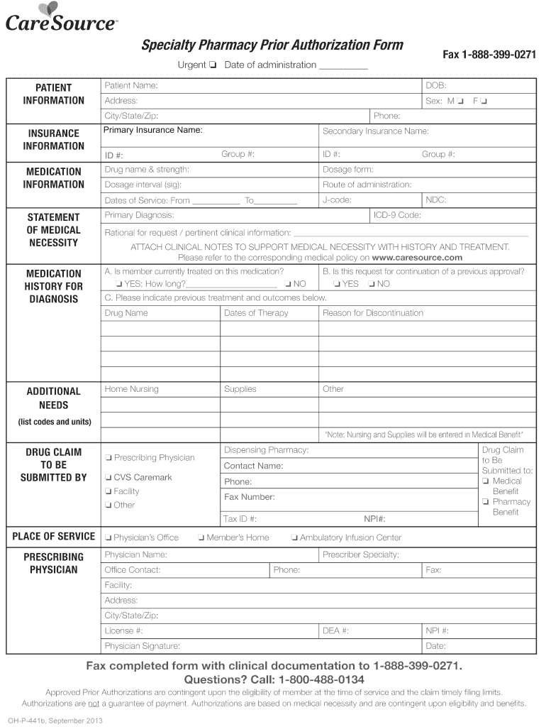 CareSource OH P 441a 2012 2022 Fill And Sign Printable Template 