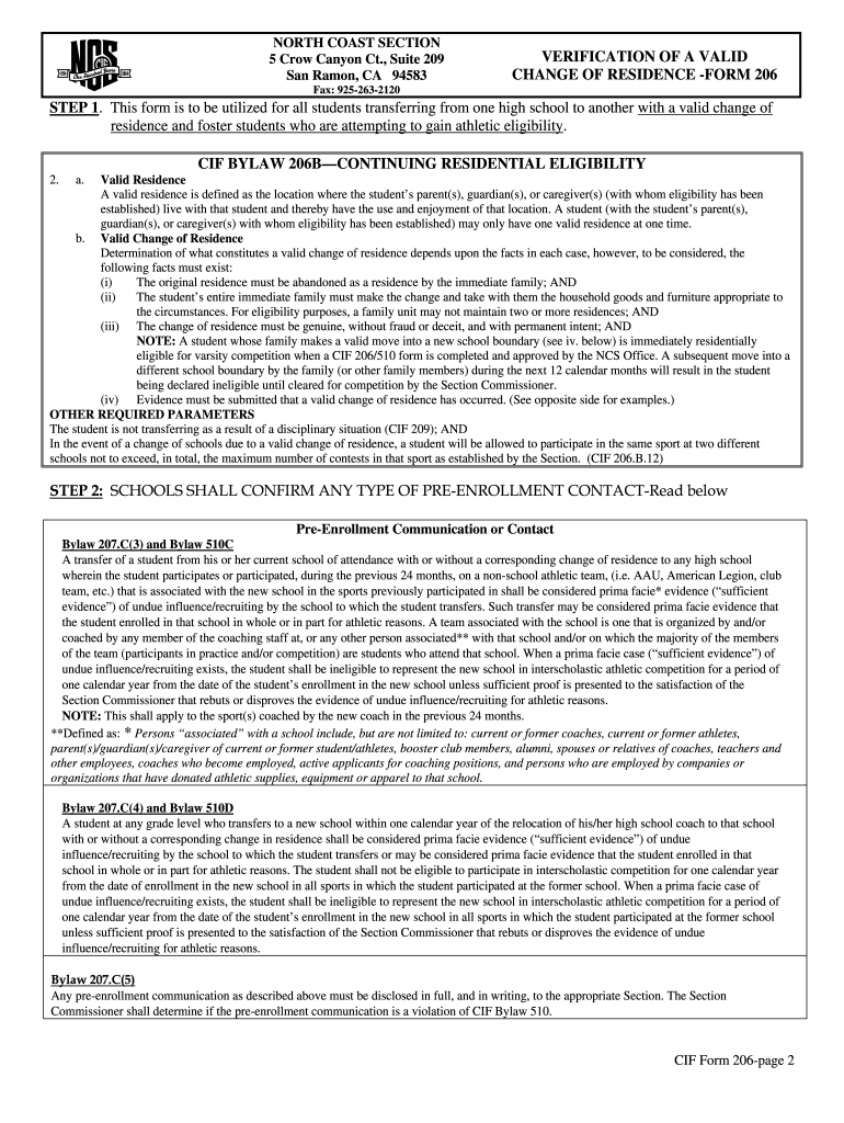 Cif 206 Form Fill Online Printable Fillable Blank PdfFiller