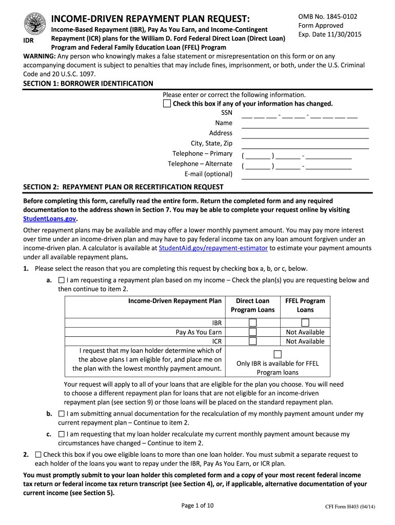 College Foundation Ibr Form Fill Online Printable Fillable Blank 