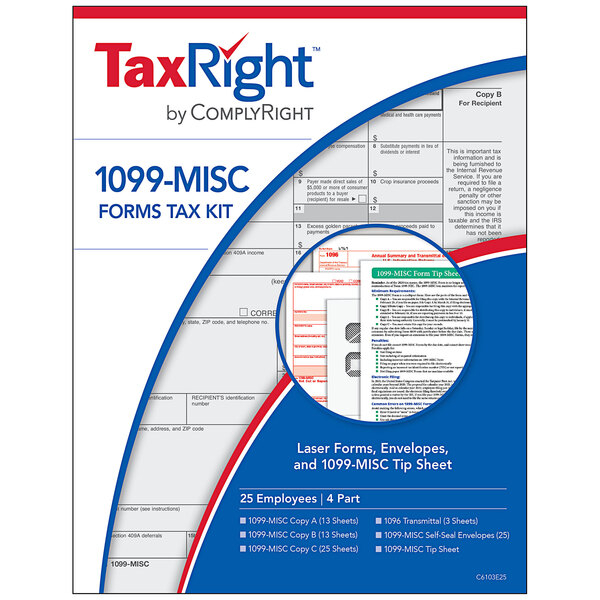 ComplyRight TaxRight 1099 MISC 4 Part Tax Forms For 25 Recipients With 