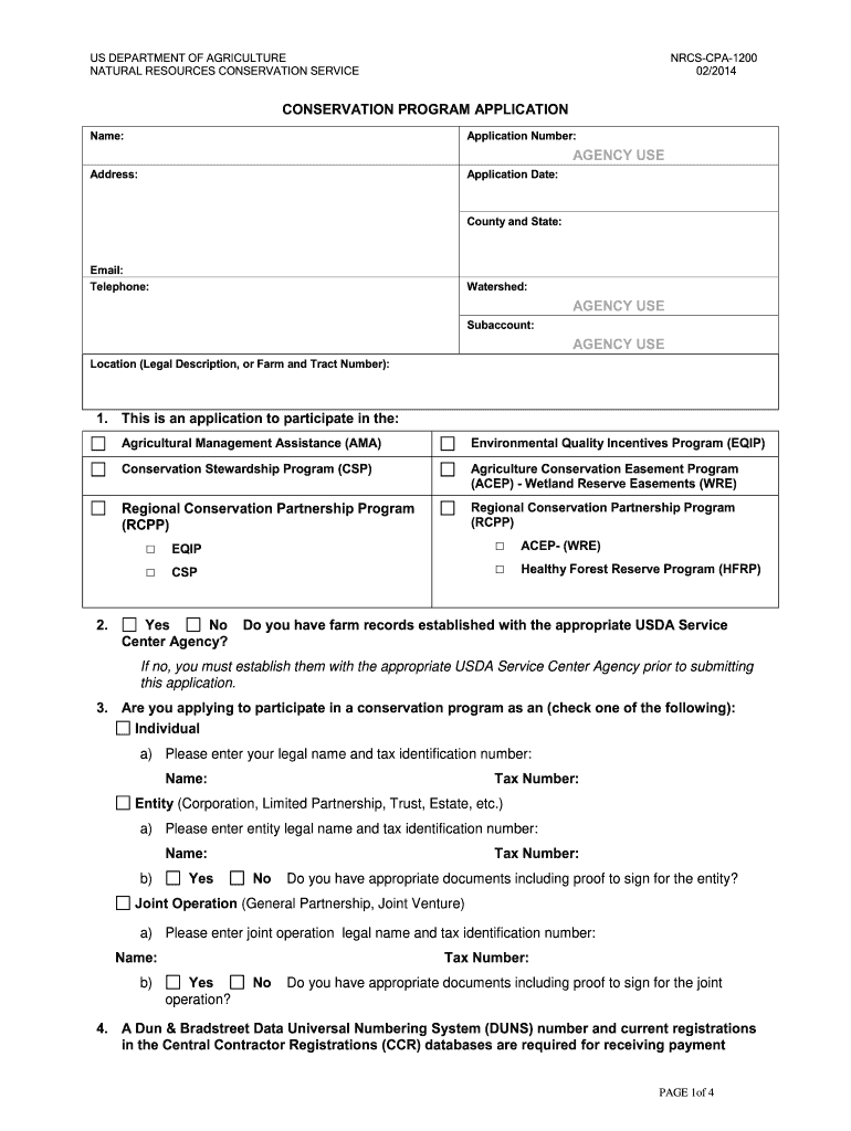 Conservation Program Application Form Fill Out And Sign Printable PDF 