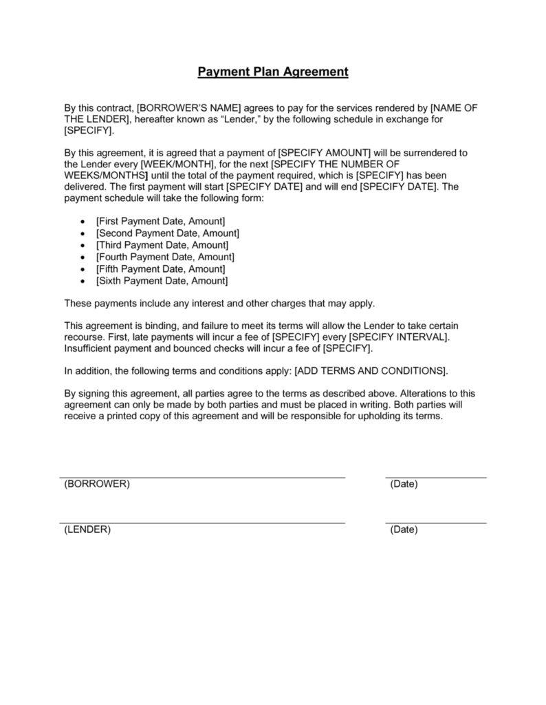 Contract Payment Terms And Conditions Sample Payment Agreement 