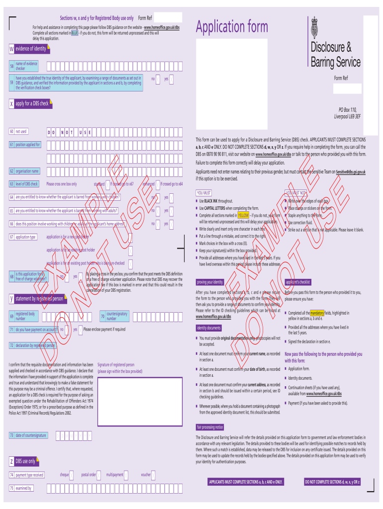 Dbs Application Form No Download Needed Fill Out Sign Online DocHub