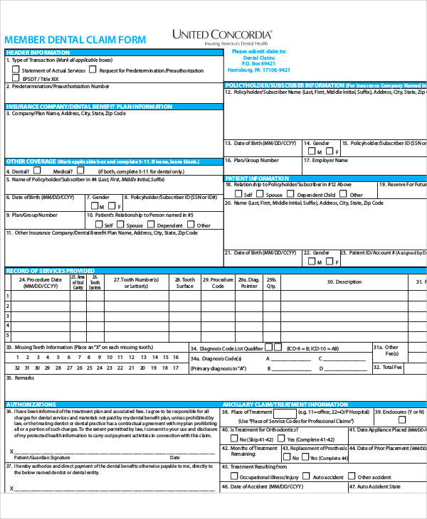 Dental Claim Forms Pdf Fill Out And Sign Printable Pdf Template Signnow 