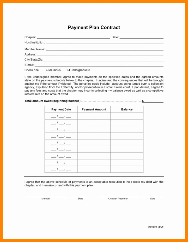 Dental Payment Plan Agreement Template Luxury 6 Payment Contract 