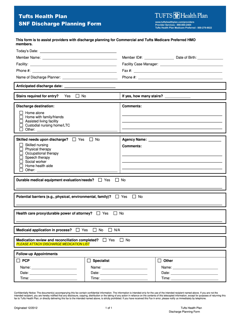 Discharge Plan Template Fill Online Printable Fillable Blank