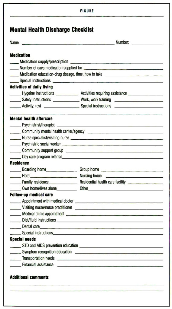 Discharge Planning Checklist Template Best Of A Discharge Check List 