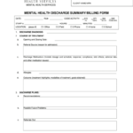 Discharge Planning Mental Health Worksheet Fill Online Printable