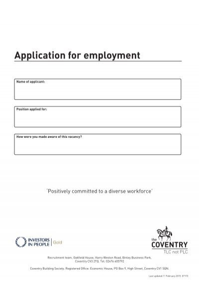 Download The Application Form Coventry Building Society