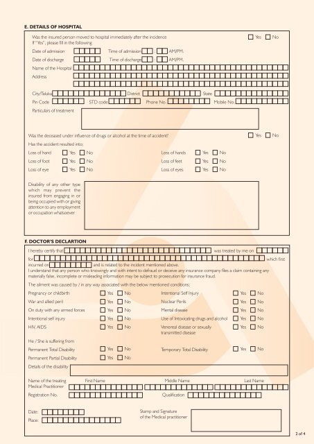 E DETAILS OF HOSPITAL Wa