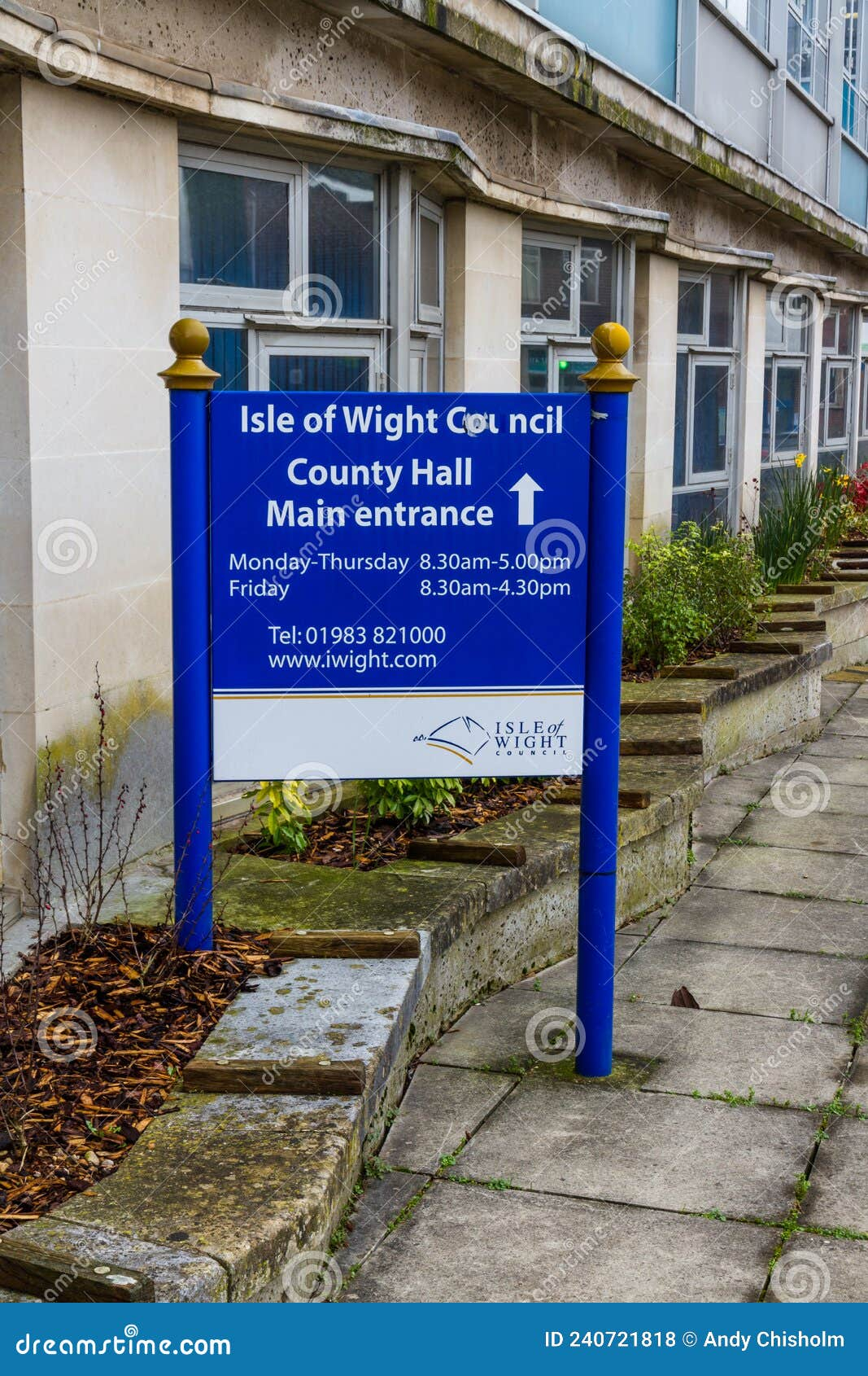 Editorial Offices Sign For Isle Of Wight Council High Street Newport 