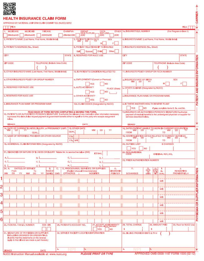 Empire Plan Claim Form 1500 PlanForms