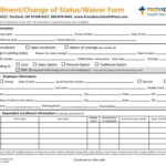 Enrollment Change Of Status Waiver Form Providence Health Plan