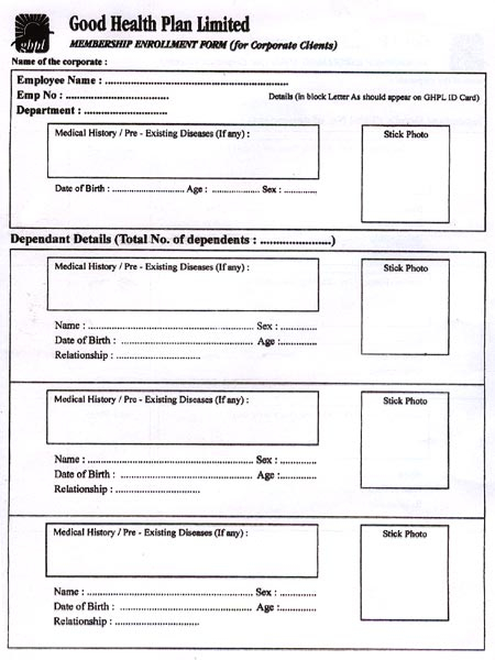 Enrollment Form GOOD HEALTH INSURANCE TPA