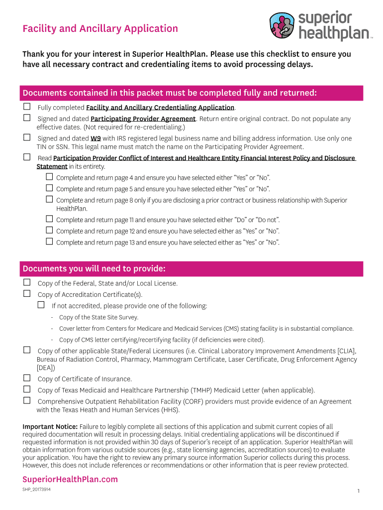 Facility Ancillary Application Form Fill Out And Sign Printable PDF