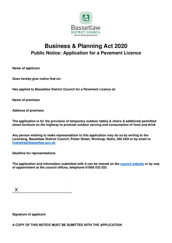 Fill Free Fillable Bassetlaw District Council PDF Forms PlanForms