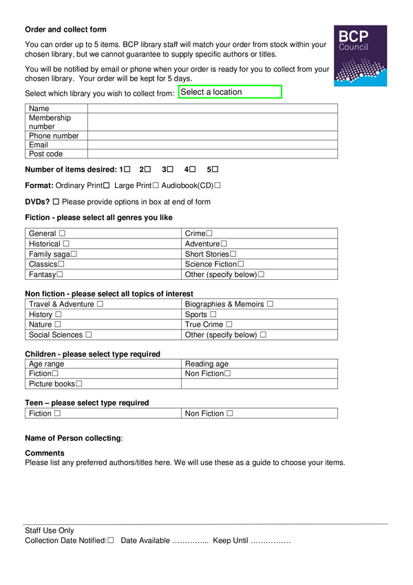 Fill Free Fillable Bournemouth Borough Council PDF Forms