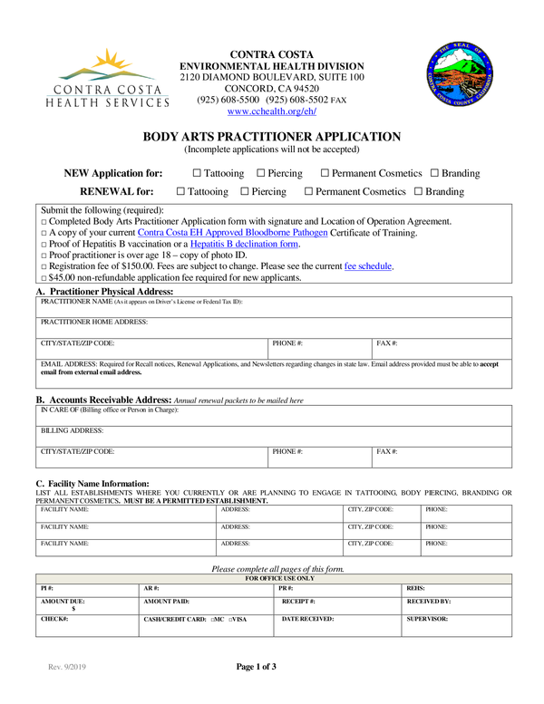 Fill Free Fillable Contra Costa Health Services PDF Forms