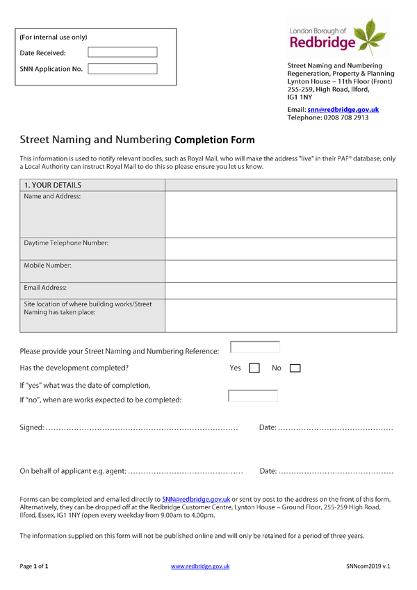 Fill Free Fillable London Borough Of Redbridge PDF Forms