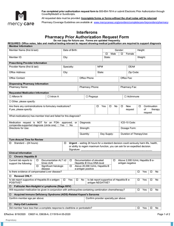 Fill Free Fillable Mercy Care PDF Forms