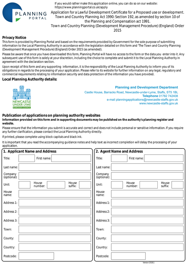 Fill Free Fillable Newcastle Under Lyme Borough Council PDF Forms