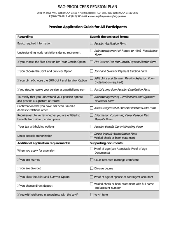 Fill Free Fillable SAG AFTRA Plans PDF Forms