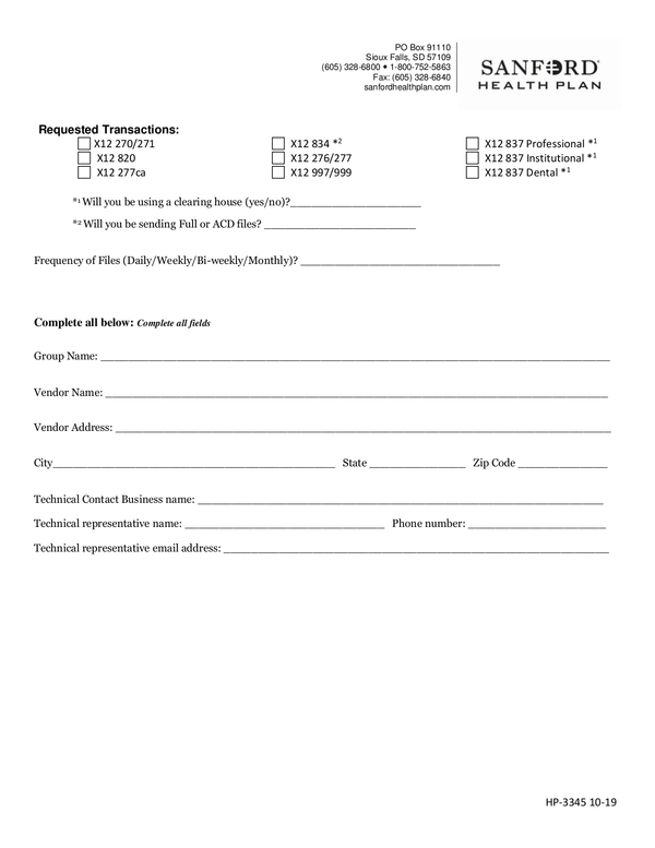 Fill Free Fillable Sanford Health Plan PDF Forms