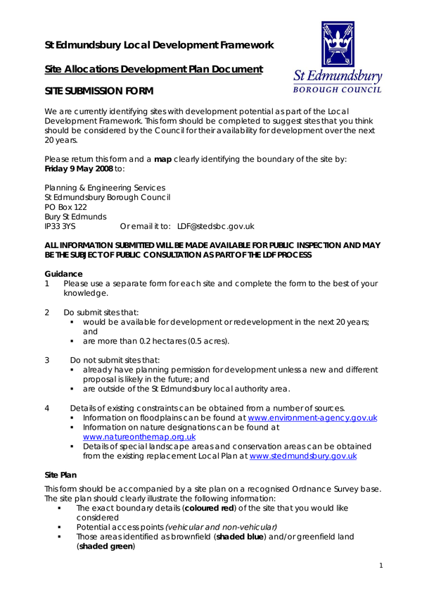 Fill Free Fillable St Edmundsbury Borough Council PDF Forms