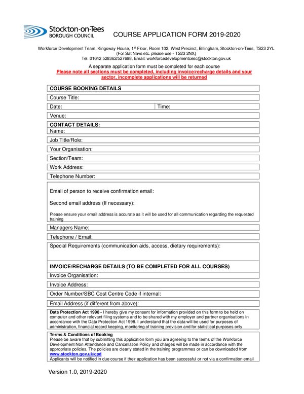 Fill Free Fillable Stockton on Tees Borough Council PDF Forms