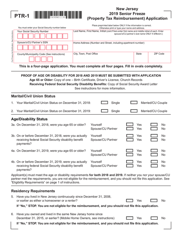 Fill Free Fillable The State Of New Jersey PDF Forms