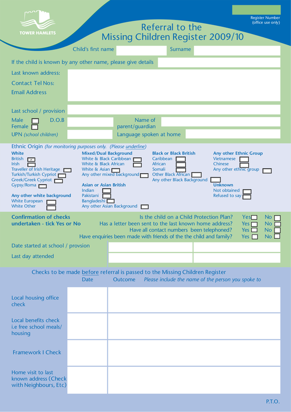 Fill Free Fillable Tower Hamlets London Borough Council PDF Forms