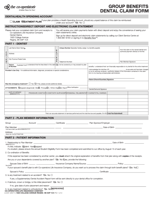 Fillable Group Benefits Dental Claim Form Printable Pdf Download Gambaran