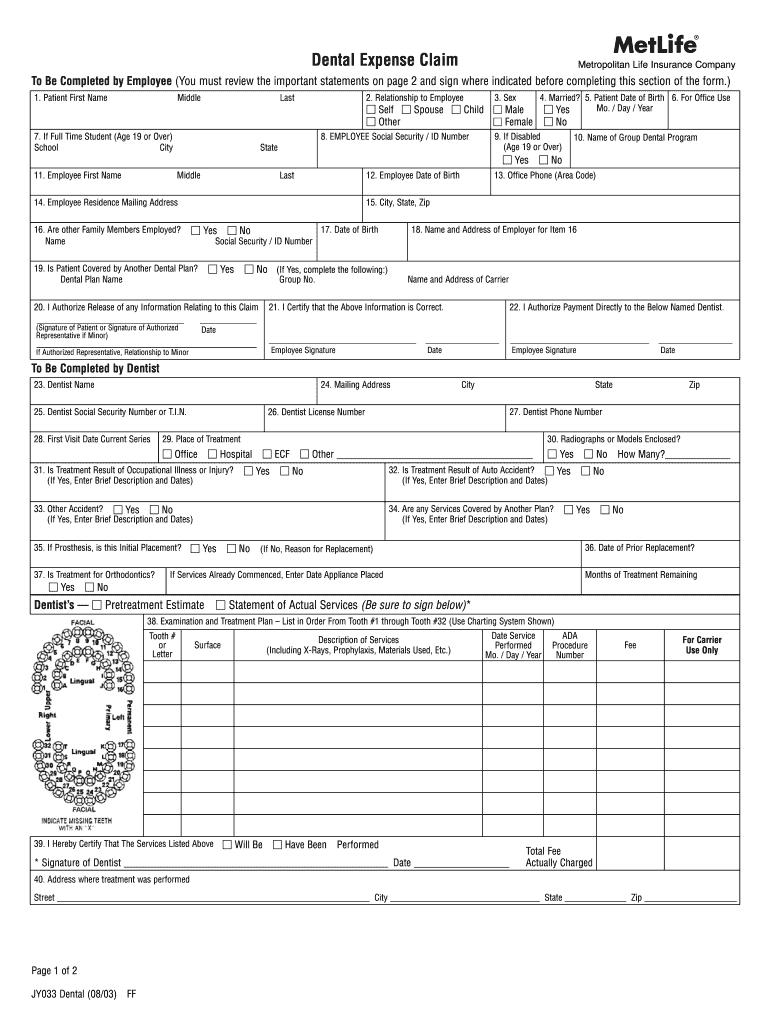 Fillable Group Benefits Dental Claim Form Printable Pdf Download Gambaran