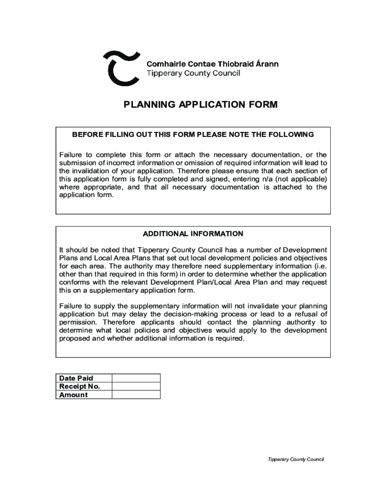 Fillable Online Full Planning Application Form Fax Email Print PdfFiller