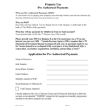 Fillable Online Pre Authorized Tax Payment Plan Application Fax Email