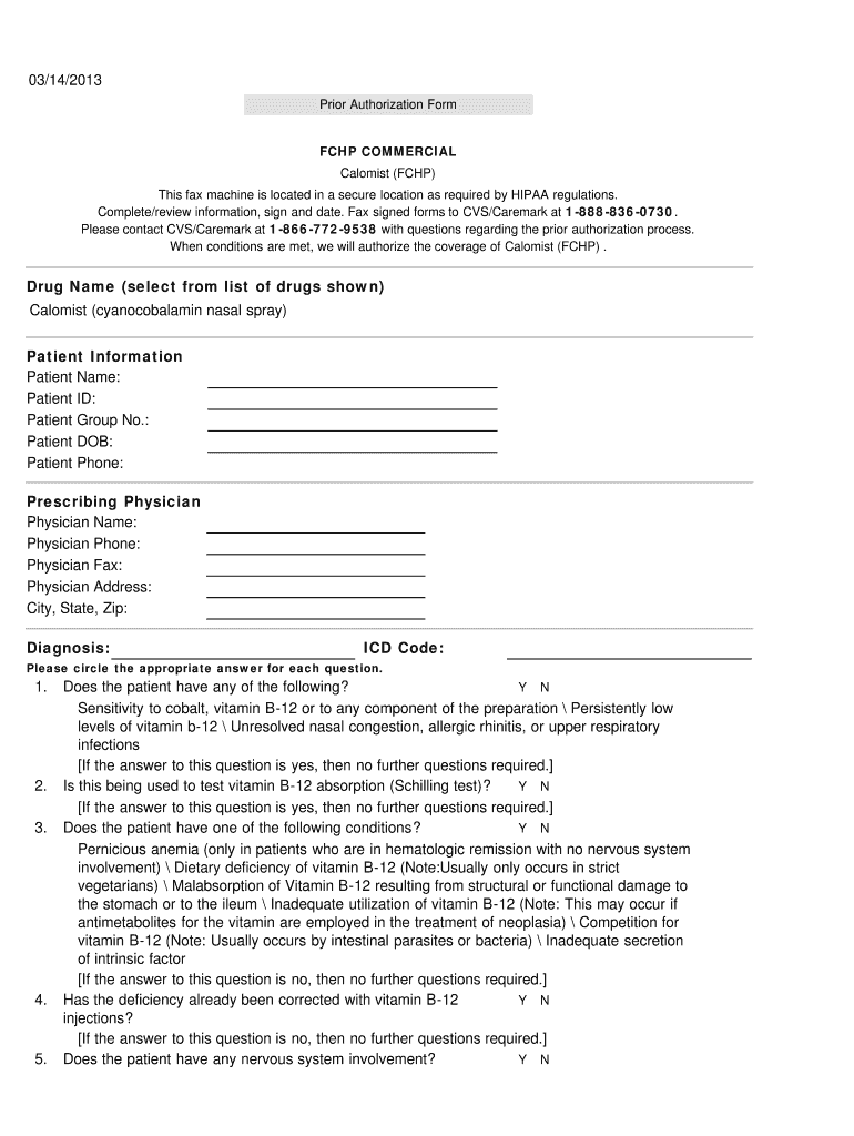 Fillable Online Prior Authorization Form Fallon Health Fax Email 