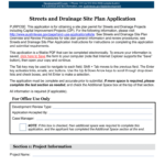 Fillable Online Streets And Drainage Site Plan Application Application