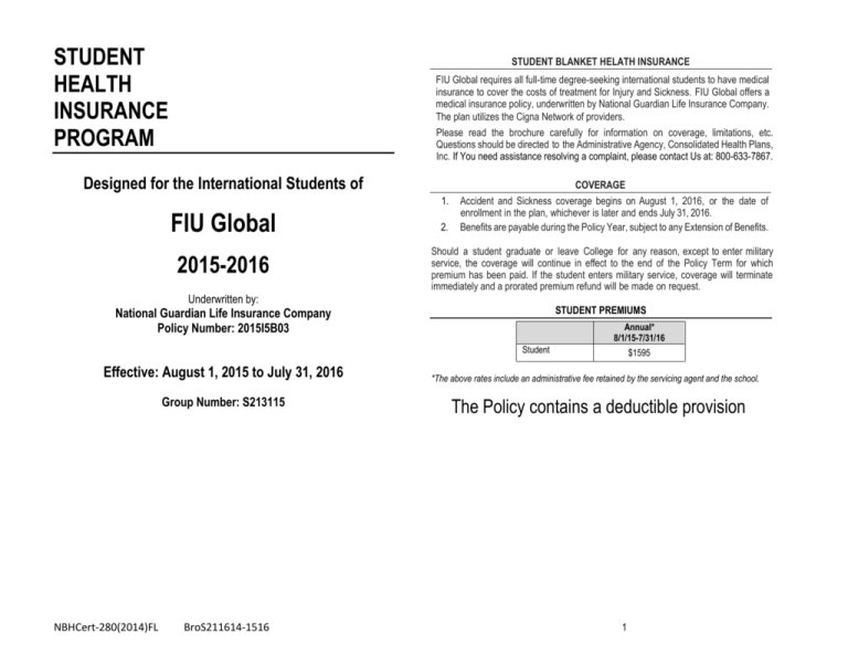 FIU Global Consolidated Health Plans