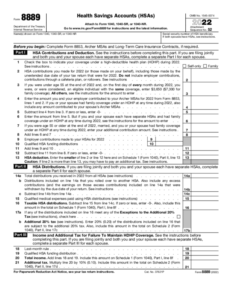 Form 8889 t Line 12 Fill Online Printable Fillable Blank