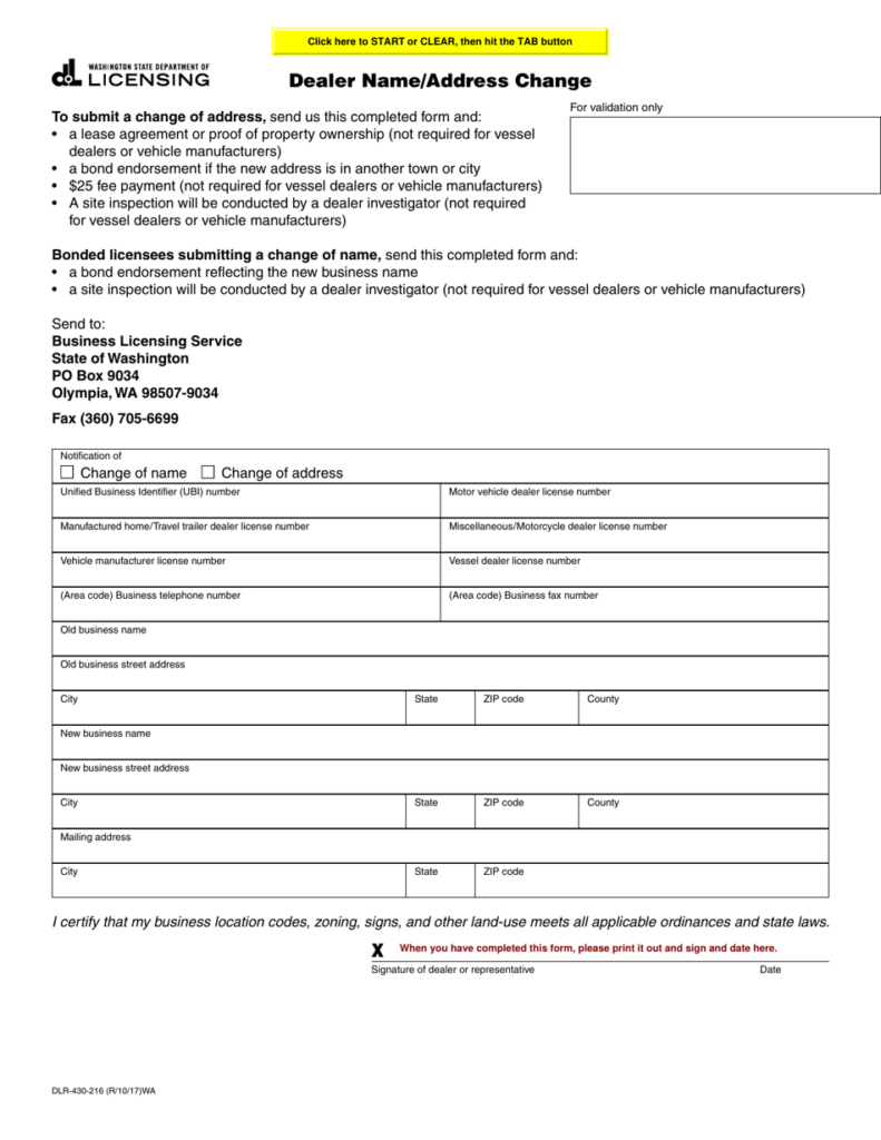 Form DLR 430 216 Download Fillable PDF Or Fill Online Dealer Name 