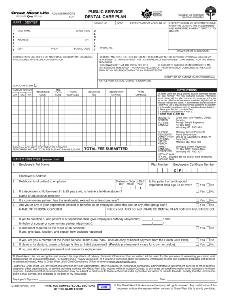 Form M445D PSP Download Fillable PDF Or Fill Online Claim Form For 